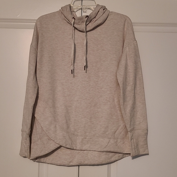 𝅺YOGALICIOUS Women's Heathered Cream Hoodie, size small - Picture 1 of 8